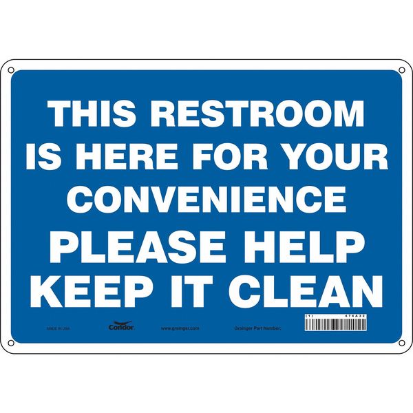 Condor Restroom Sign, 14" W, 10" H, 0.055" Thick, 474A32 474A32