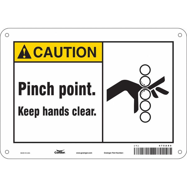 Condor Safety Sign, 7 in Height, 10 in Width, Aluminum, Vertical Rectangle, English, 475A89 475A89