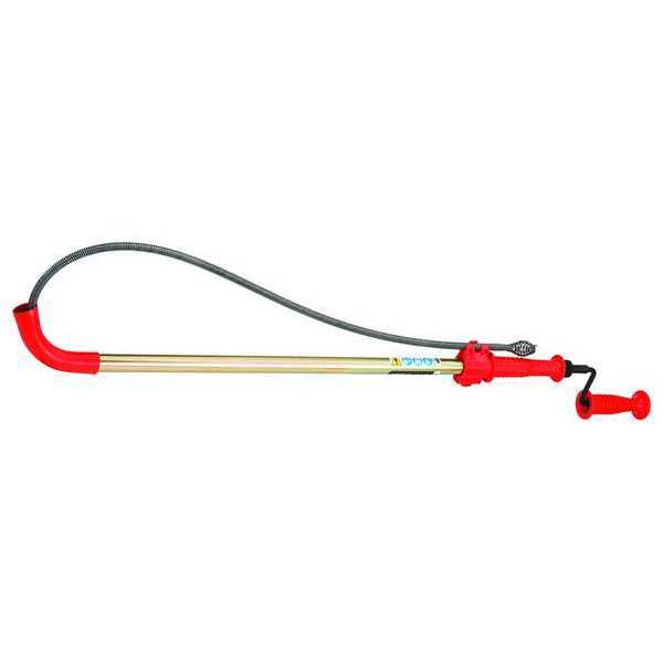 Ridgid Closet Auger, 6 ft Cable Lg, 1/2 in Cable Dia, Power Drill Compatible, Bulb Head, Manual Cable Feed K-6P