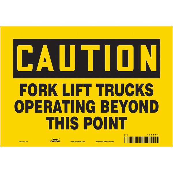 Condor Safety Sign, 7 in Height, 10 in Width, Vinyl, Vertical Rectangle, English, 476P01 476P01
