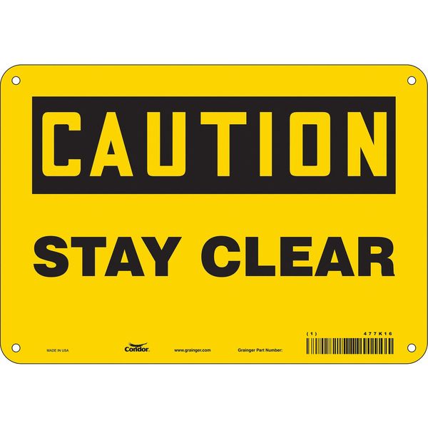 Condor Safety Sign, 7 in Height, 10 in Width, Polyethylene, Vertical Rectangle, English, 477K16 477K16