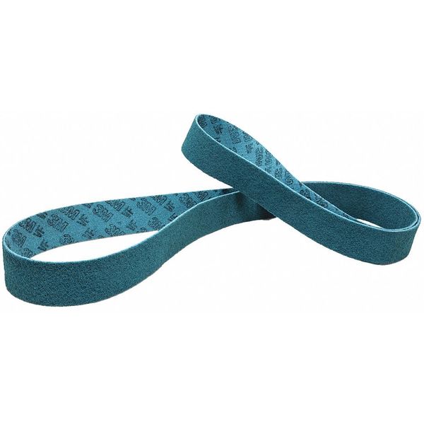 Scotch-Brite Sanding Belt, 3 in W, 132 in L, Coated/Non-Woven Blend, Aluminum Oxide, Very Fine, SC-BS, Blue 7000120721