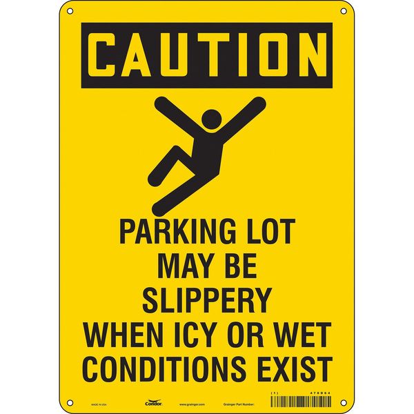 Condor Safety Sign, 14 in Height, 10 in Width, Aluminum, Vertical Rectangle, English, 478D64 478D64