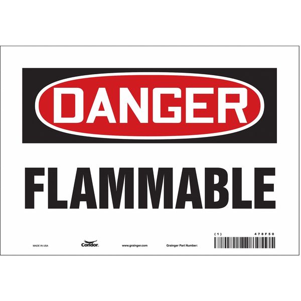 Condor Danger Sign, 7 in H, 10 in W, Vinyl, Vertical Rectangle, English, 478F50 478F50