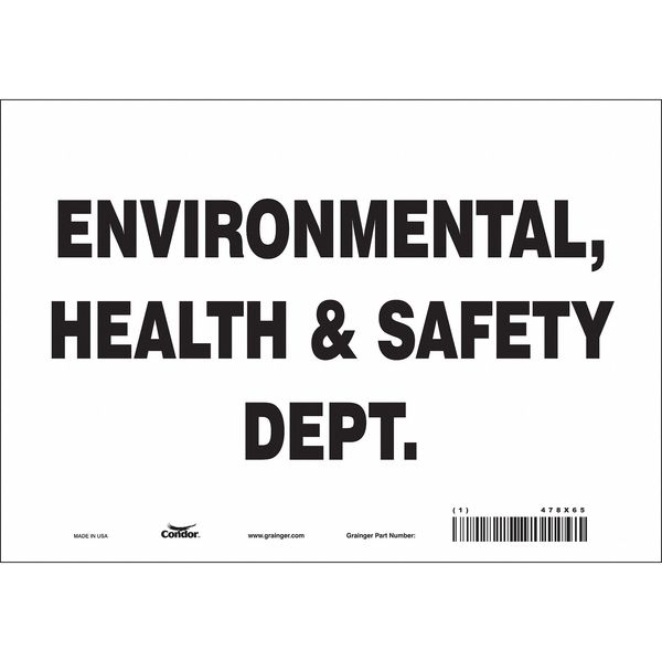 Condor Safety Sign, 7 in Height, 10 in Width, Vinyl, Vertical Rectangle, English, 478X65 478X65