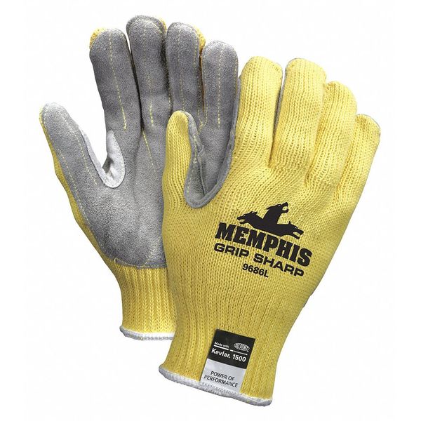 Mcr Safety Cut Resistant Gloves, A3 Cut Level, Uncoated, M, 1 PR 9686M