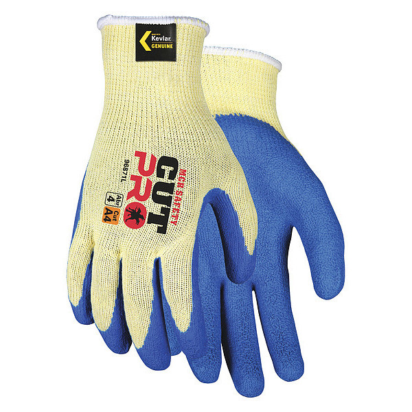Mcr Safety Cut Resistant Coated Gloves, A4 Cut Level, Natural Rubber Latex, M, 1 PR 96871M