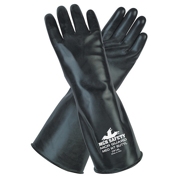 Mcr Safety 14" Chemical Resistant Gloves, Butyl, S, 1 PR CP14S