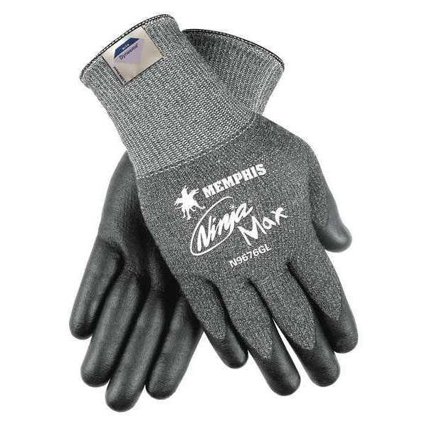 Mcr Safety Cut Resistant Coated Gloves, A3 Cut Level, Nitrile/Polyurethane, M, 1 PR N9676GM