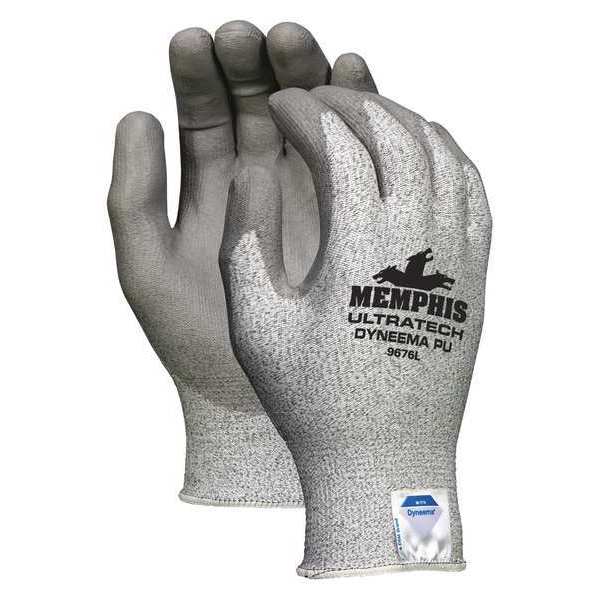 Mcr Safety Cut Resistant Coated Gloves, A3 Cut Level, Polyurethane, M, 1 PR 9676M
