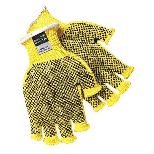 Mcr Safety Cut Resistant Fingerless Coated Gloves, A3 Cut Level, PVC, L, 1 PR 9369L