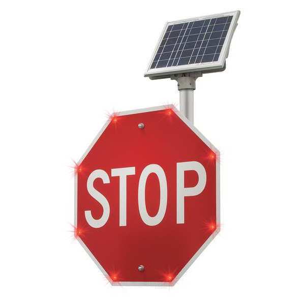 Tapco Blinkersign, R1-1, 48in, Stop, DG3, Red, Solar 2180-00207