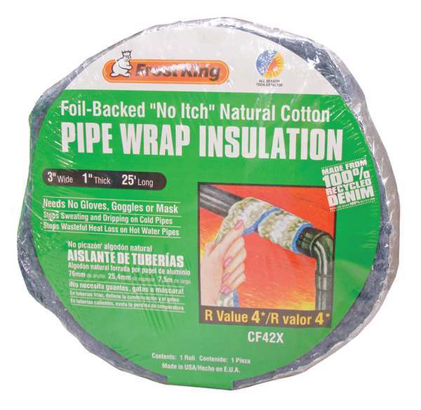 Frost King 3" x 25 ft. Cotton & Foil Pipe Insulation Wrap CF42X