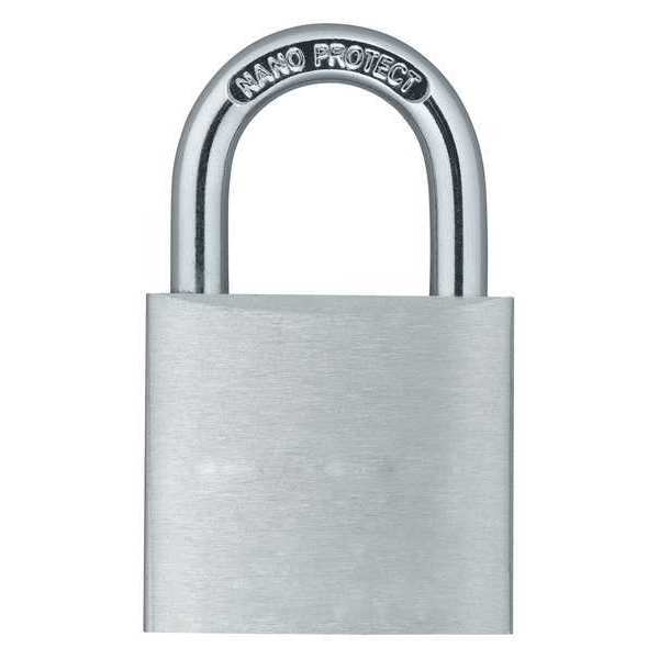 Zoro Select Padlock, Keyed Alike, Standard Shackle, Rectangular Aluminum Body, Hardened Steel Shackle, 7/8 in W 48JP87