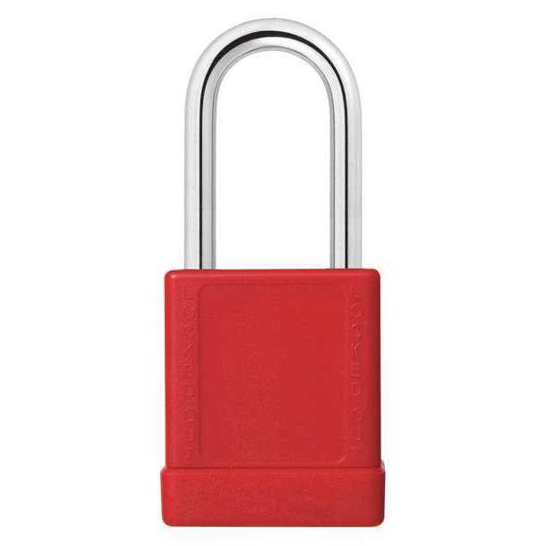 Zoro Select Lockout Padlock, KD, Red, 2"H 48JR83