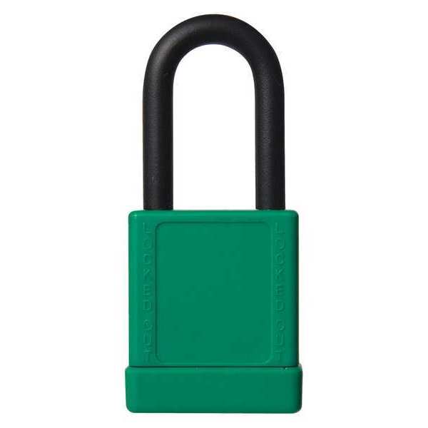 Zoro Select Lockout Padlock, KD, Green, 2"H 48JT70