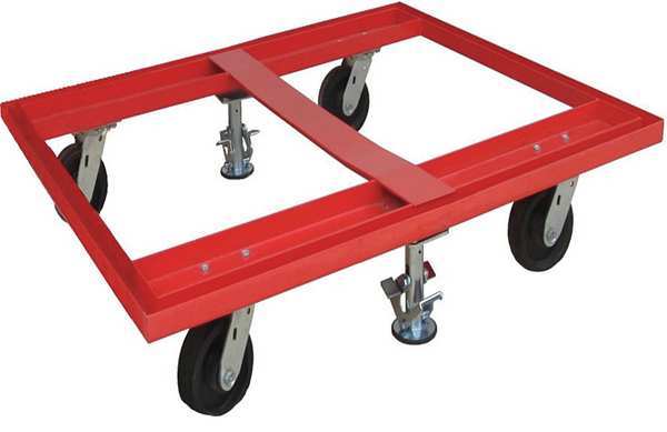 Zoro Select Pallet Dolly, 48x48, With Floor Locks 48J090