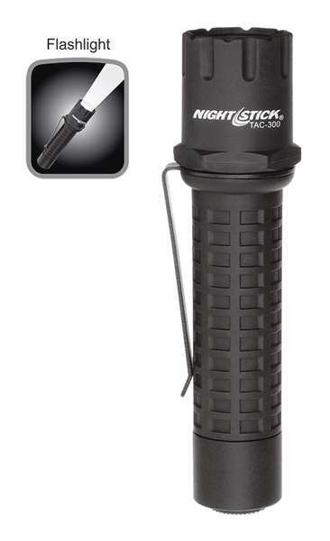 Bayco Black No Led Tactical Handheld Flashlight, Lithium (Li) CR123A, 180 lm TAC-300B
