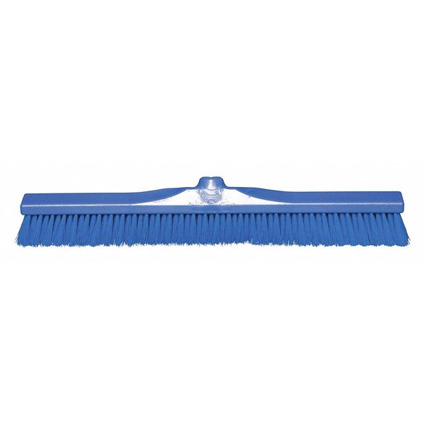 Tough Guy 23 13/32 in Sweep Face Broom Head, Stiff, Synthetic, Blue 48LZ30