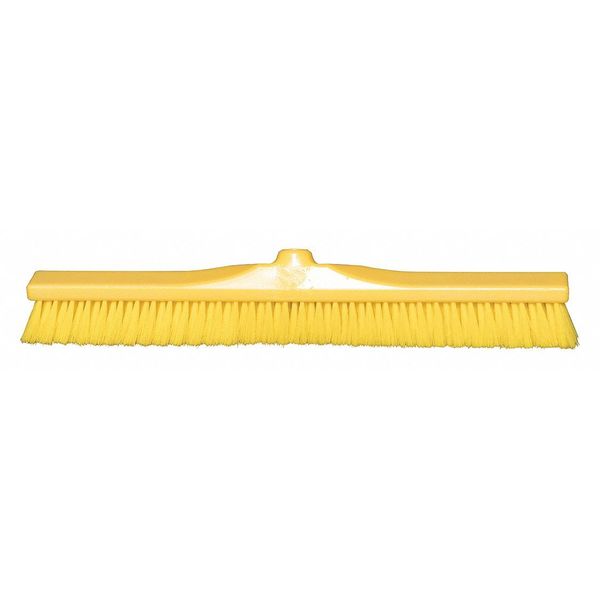 Tough Guy 23 13/32 in Sweep Face Broom Head, Stiff, Synthetic, Yellow 48LZ31