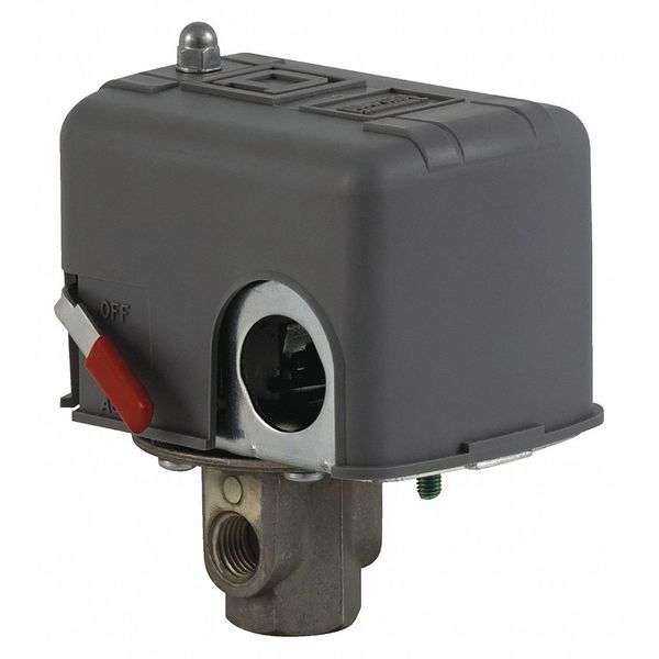 Telemecanique Sensors Pressure Switch, (1) Port, 1/4 in FNPS, DPST, 40 to 100 psi, Standard Action 9013FHG2J27M1XZ22