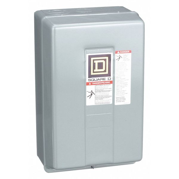 Square D Contactor, Type L, multipole lighting, electrically held, 30A, 10 pole, 600V, 110/120VAC 50/60Hz coil, NEMA 1 8903LG1000V02