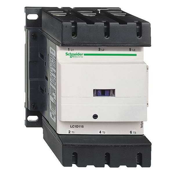 Schneider Electric IEC Magnetic Contactor, 3 Poles, 24 V DC, 115 A LC1D1156BD