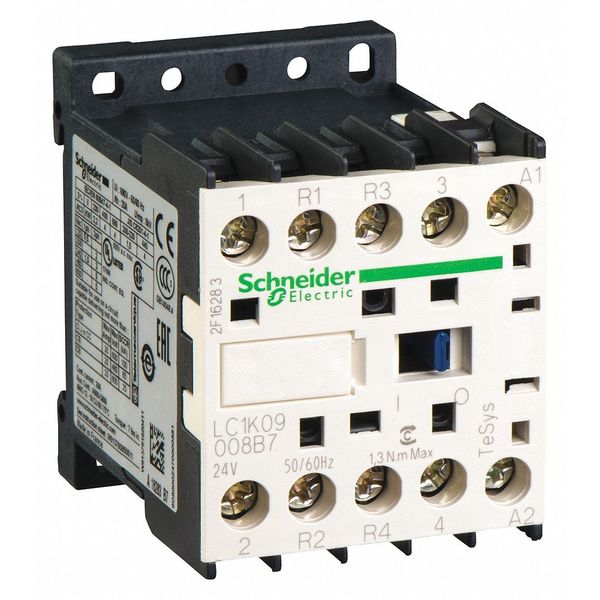 Schneider Electric IEC Magnetic Contactor, 4 Poles, 110 V AC, 9 A, Reversing: No LC1K09008F7