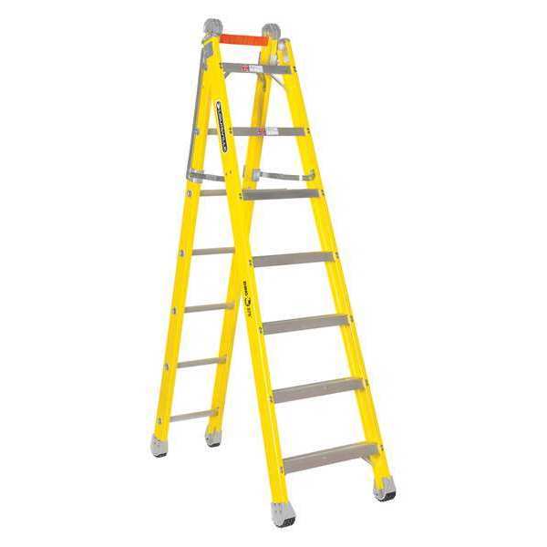 Louisville Multipurpose Ladder, Extension, Stepladder Configuration, 11 ft, Fiberglass, 375 lb Load Capacity FXC1207