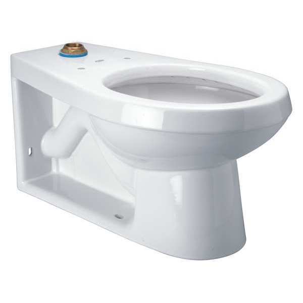 Zurn Toilet Bowl, 1.28 gpf, Siphon Jet, Floor Mount Mount, Elongated, White Z5635-BWL