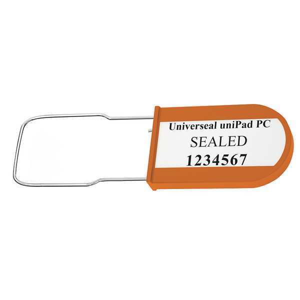 Universeal Padlock Seal 3-1/4" x 3/64", Acrylic, Orange, Pk50 UPAD-PC ORANGE50