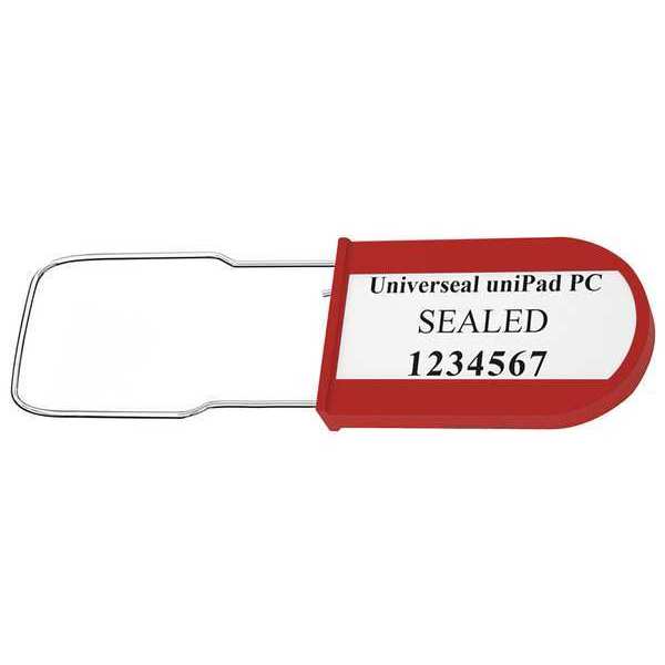 Universeal Padlock Seal 3-1/4" x 3/64", Acrylic, Red, Pk50 UPAD-PC RED50