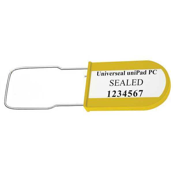 Universeal Padlock Seal 3-1/4" x 3/64", Acrylic, Yellow, Pk50 UPAD-PC YELLOW50