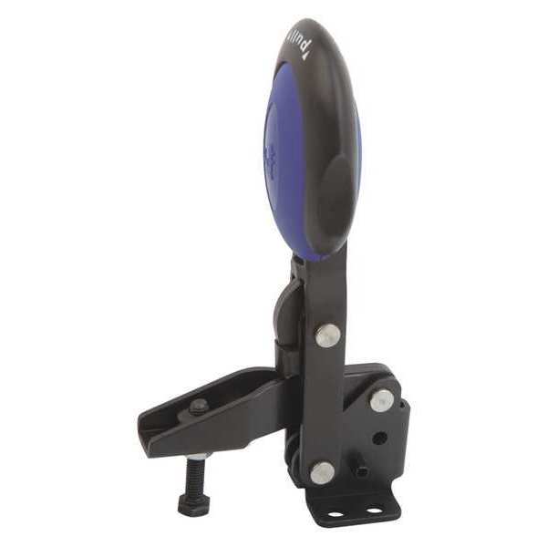 Kipp Toggle Clamp Vertical With Safety Lock, Foot Horiz., Steel Nitrocarb and Oxidized, Blue K0662.008101