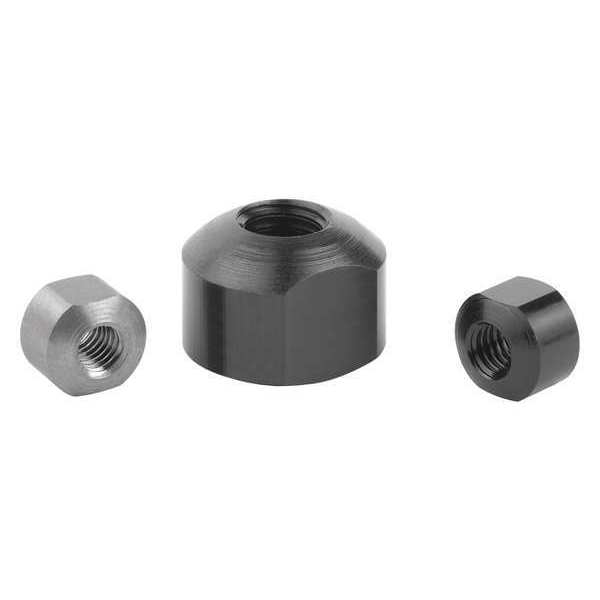 Kipp Spherical Flange Nut, M4, Steel, Black Oxide, 7 mm Hex Wd K0664.04