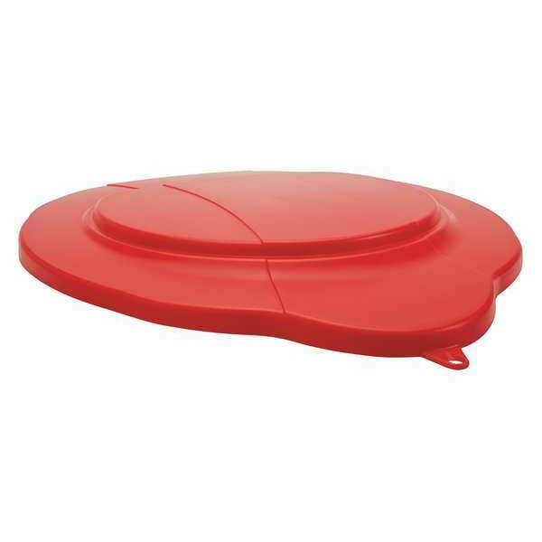 Vikan Round Pail Lid, 14 39/64 in Dia, Red, Polypropylene 56934