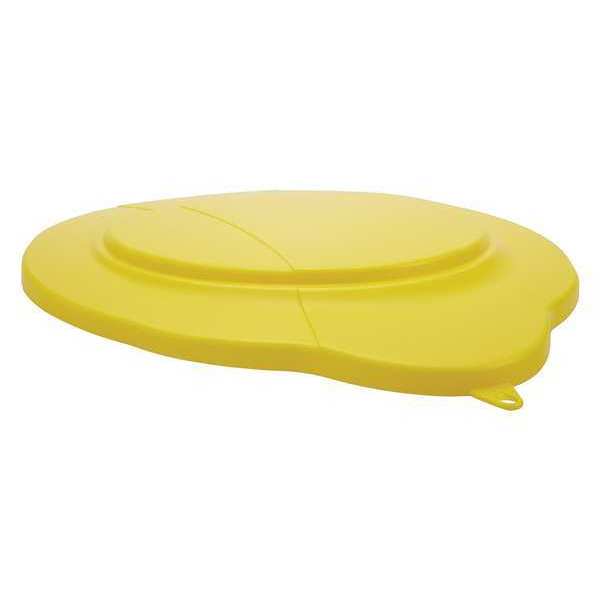 Vikan Round Pail Lid, 14 39/64 in Dia, Yellow, Polypropylene 56936