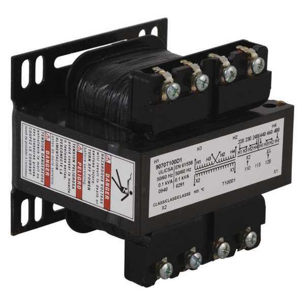 Square D Control Transformer, 100 VA, Not Rated, 55 °C 9070T100D31