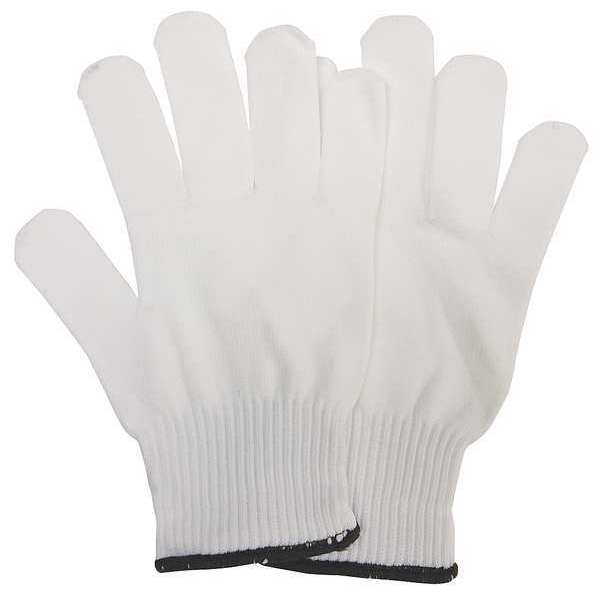 Condor Knit Gloves, White, Gauge 10, L, PK12 48UR74