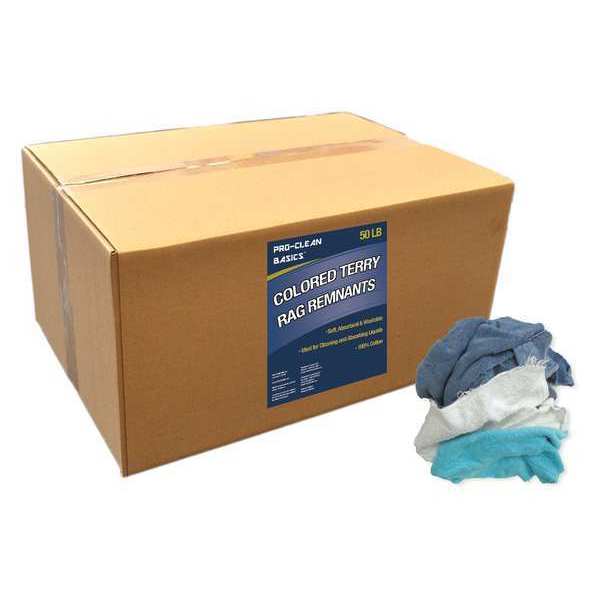 Proclean Basics Terry Cloth Cotton Cloth Rag 50 lb. Varies Sizes, Assorted Z99402