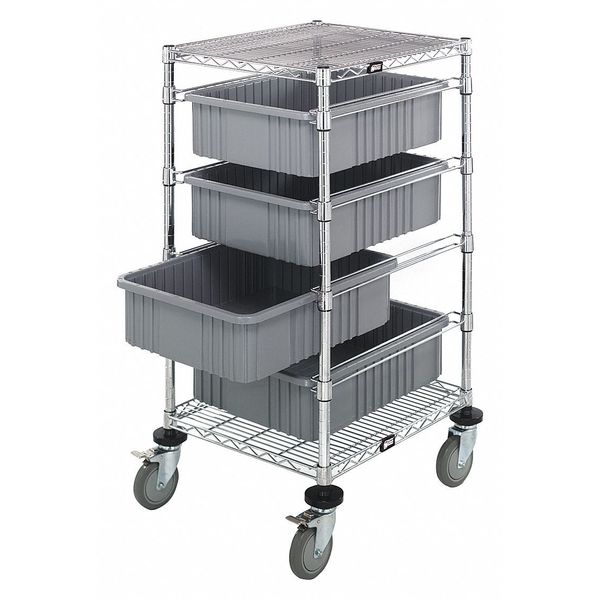 Quantum Storage Systems Mobile Bin Cart 45 in H x 24 in W BC212434M1GY