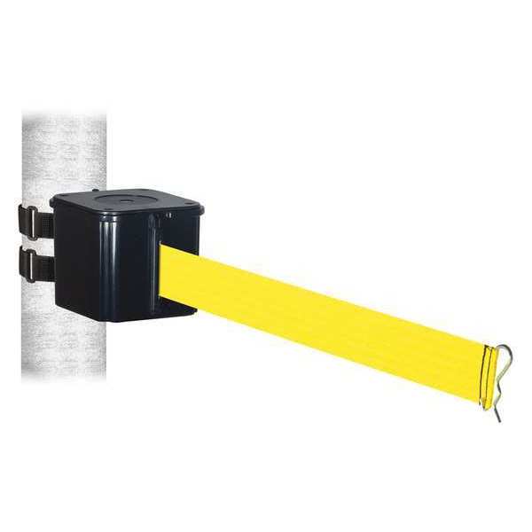 Retracta-Belt Belt Barrier, Blk, Wall Mt, Ylw Belt, 20ft.L WH412SB20-YW-V