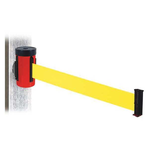 Retracta-Belt Belt Barrier, Red, Magnet, Ylw Belt, 10ft. L WH700RD-YW-MM