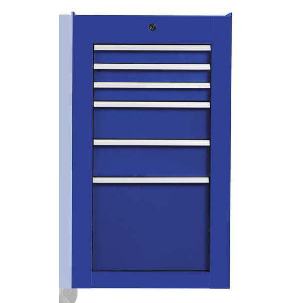 Proto 550S Series Side Cabinet, 6 Drawer, Blue, Steel, 19 in W x 25-1/4 in D x 34 in H J551934-6BL-SC