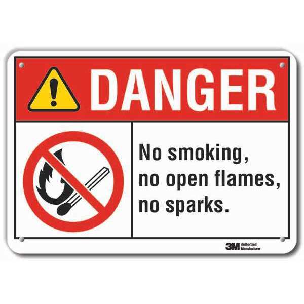 Lyle No Smoking Sign, 10" H, 14 in W, Horizontal Rectangle, English, LCU4-0136-RA_14x10 LCU4-0136-RA_14x10