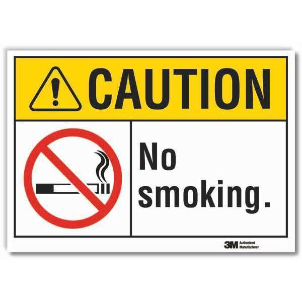 Lyle No Smoking Sign, 5 in Height, 7 in Width, Reflective Sheeting, Horizontal Rectangle, English LCU3-0074-RD_7x5