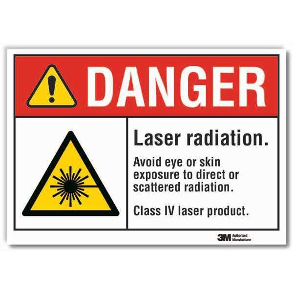Lyle Laser Sign, 5 in H, 7 in W, Reflective Sheeting, Horizontal Rectangle, LCU4-0053-RD_7x5 LCU4-0053-RD_7x5