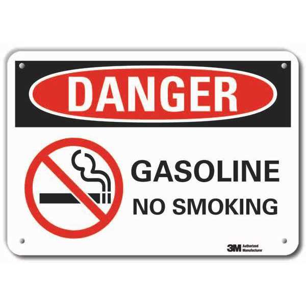 Lyle Reflective  Gasoline Danger Sign, 7 in Height, 10 in Width, Aluminum, Vertical Rectangle, English LCU4-0271-RA_10x7