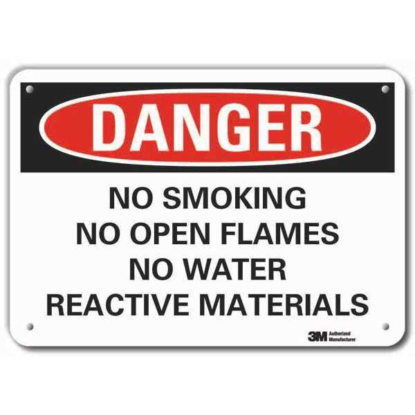 Lyle Reflective No Smoking Danger Sign, 10" H, 14 in W, Horizontal Rectangle, LCU4-0657-RA_14x10 LCU4-0657-RA_14x10