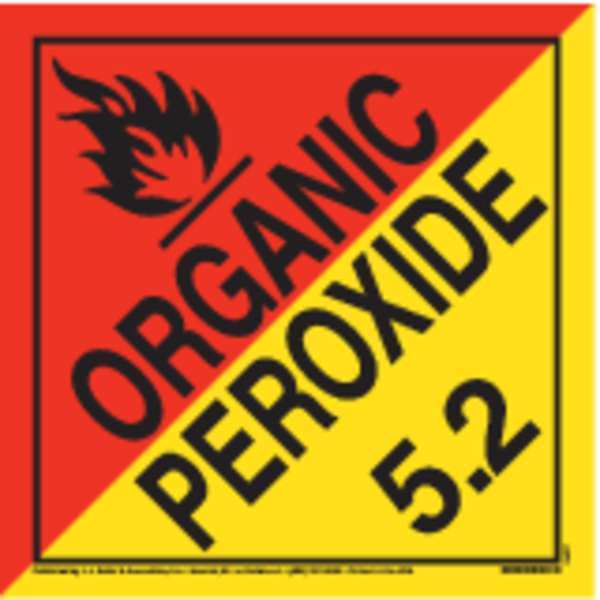 Jj Keller Organic Peroxide Placard, Tagboard 12471